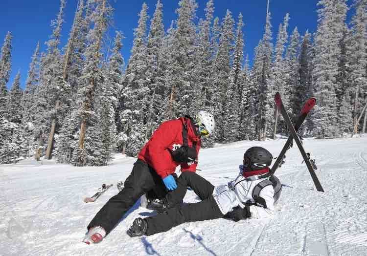 Kniebrace Tijdens Wintersport